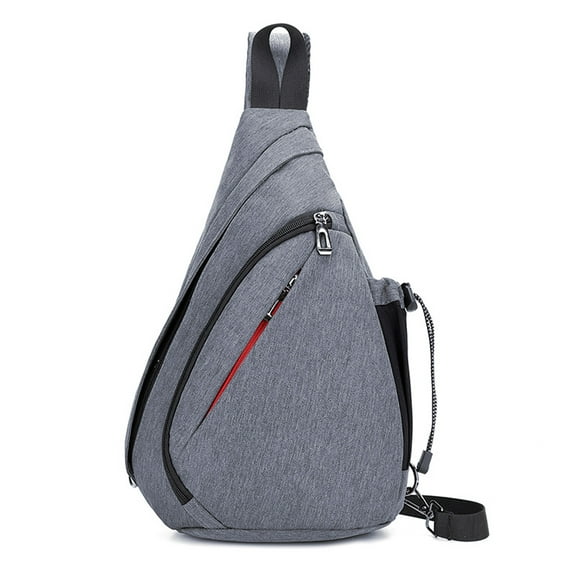 Muka Grey Sling Pack with Water Bottle Holder, Multiple Pockets Unisex Crossbody Chest Bag for Outdoor Casual Use