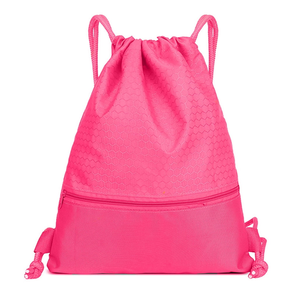 Muka Nylon Waterproof Drawstring Backpack Gym Sack Cinch Bags with