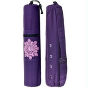 Muka Purple Yoga Mat Carrier with Air Holes, Cotton Exercise Bag with Drawstring and Adjustable Strap