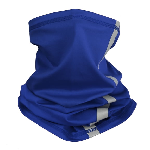 Muka Reflective Stripe Safety Neck Gaiter Face Mask Neckerchief Bandana Scarves for Outdoor Activity Working-Blue