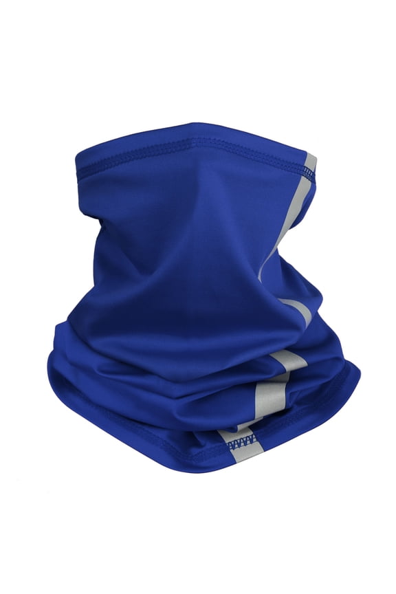 Reflective Stripe Safety Neck Gaiter Face Mask Neckerchief Bandana Scarves for Outdoor Activity Working-Blue