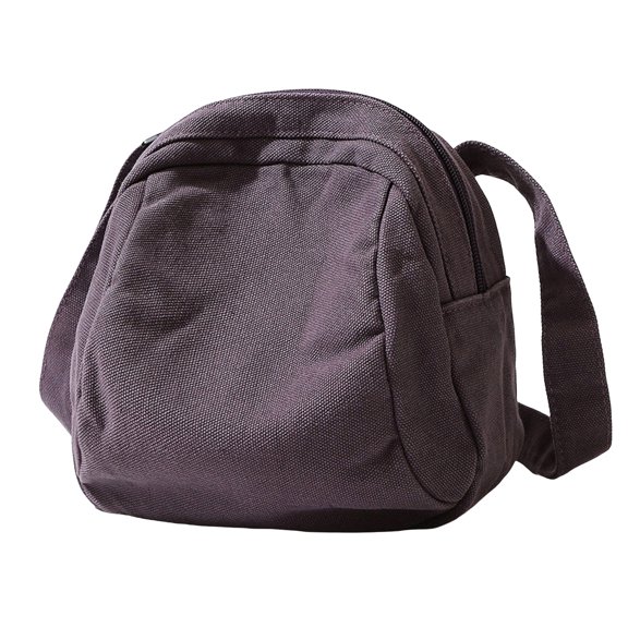 Muka Small Washed Canvas Crossbody Bag, Mini Hobo Bag, Gender-Neutral Retro Adjustable Shoulder Bag-Purple