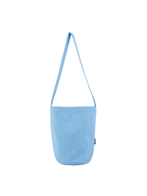 Soft Nylon Shoulder Bag, Plain Color Crossbody Bag Women Casual Light Blue Bucket Bag