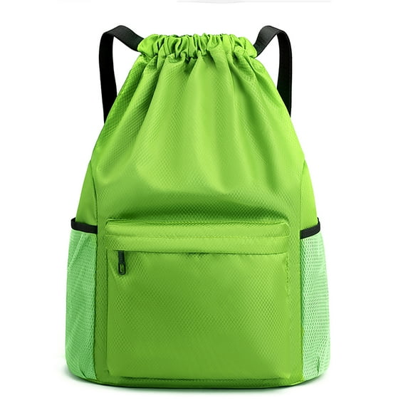 Muka Swim Bag Gym Backpack Drawstring Beach Backpack for Men Women Swimming with Wet & Dry Compartment, Water Resistant Fabric-Green