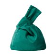 thumbnail image 1 of Muka Velvet Knot Bag, Green Luxury Evening Bag Knot Closure, Wrist Bag Cosmetic Organizer, 1 of 7