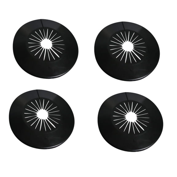 Muka Wall Flange Easy Installation 4Pcs Plastic Radiator Escutcheon Water Pipe Drain Line Cover Collar Wall Pipe Cover Decoration-Black-0.70"