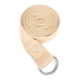 thumbnail image 1 of Muka Yoga Strap Adjustable Cotton Stretch Band with Metal D-Ring Buckle, 8FT Yoga Belt for Workout - Khaki, 1 of 7