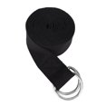 thumbnail image 1 of Muka Yoga Strap Adjustable Cotton Stretch Band with Metal D-Ring Buckle, Black 6FT Yoga Belt for Workout, 1 of 7