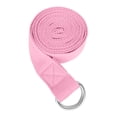 thumbnail image 1 of Muka Yoga Strap Adjustable Cotton Stretch Band with Metal D-Ring Buckle, 8FT Yoga Belt for Workout - Hot Pink, 1 of 7