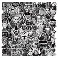 thumbnail image 1 of Mukay 100Pcs Horror Movie Stickers Pack, Waterproof Cute Cool Teens Funny Theme for Party Favors Gifts, Personalized Your Own MacBook, Laptop, Guitar, Luggage, Skateboard, Car, 1 of 6