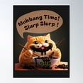 thumbnail image 1 of Mukbang Time! Chubby Ginger Cat Eating Jjajangmyeon | Korean Food Lover Poster Wall Art, Modern Wall Decor For Living Room Bedroom, 24x36 UNFRAMED, 1 of 3