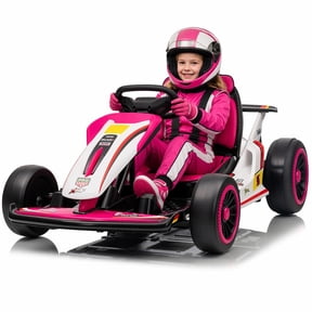 Mukidy 24V Go Kart Ride on Toys Electric Go Kart for Boys Girls Age 6-12 Years Old, Pink
