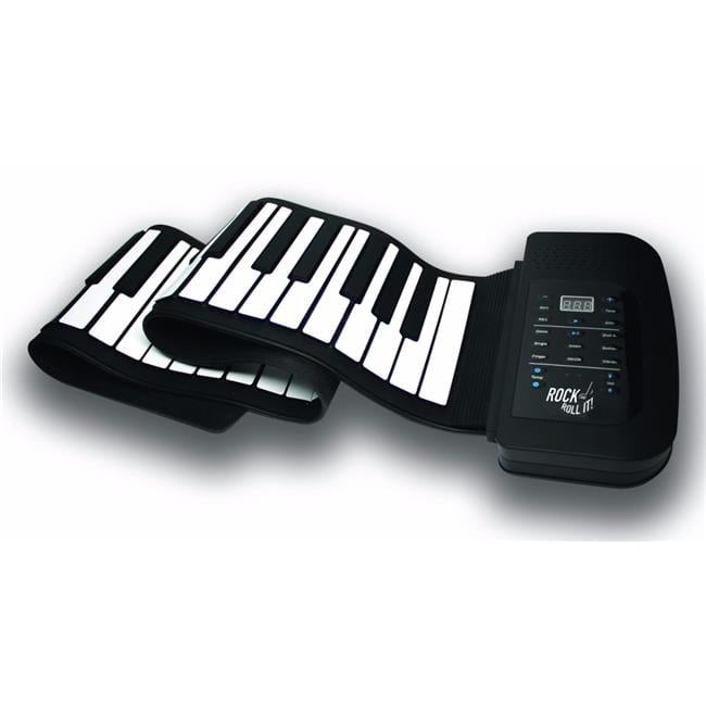 Portable Black and White Roll-Up Silicone Piano Keyboard