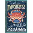 thumbnail image 1 of Mukilteo, Washington, Dungeness Crab Vintage Sign (24x36 Giclee Gallery Art Print, Vivid Textured Wall Decor), 1 of 3