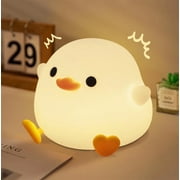 Mukola DoDo Duck Night Light – Silicone Duck Lamp, Rechargeable  with Timer & Tap Control, Dimmable for Kids & Adults