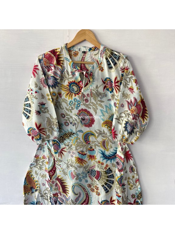 Mukut Print Cotton Dress, Handblock Dresses,Cotton BlockPrint Dress,Block Print,Indian Cotton Dress,block Print Dress,Cotton Handmade Dress