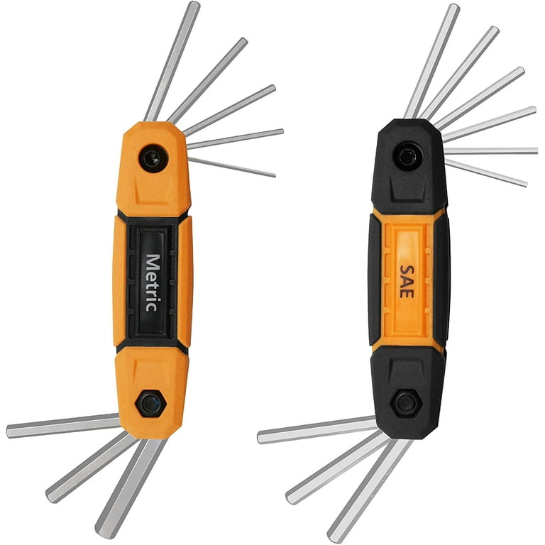 32-Piece Hex Key Socket Wrench Set - Metric & SAE, Short Arm, Chrome Vanadium Steel