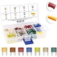 thumbnail image 1 of MulWark Clear Mark Mini Car Fuses, 5A - 30A Assorted ATM Automotive Replacement Blade Fuse Set, Auto Fuses Assortment Kit W/A Puller for Boat, Marine, RV, SUV, Trike, Truck 120 Piece, 1 of 7