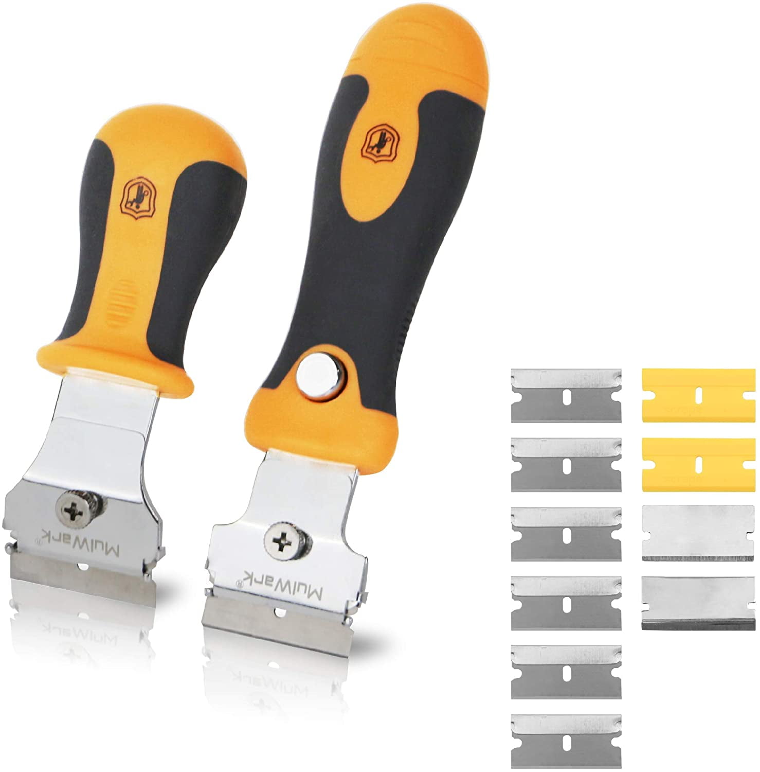 ZHOUJINCHENG 2PCS Razor Blade Scraper,Sticker Removal Cleaning Scraper Tool  for Decal Label,Glue,Caulk,Paint