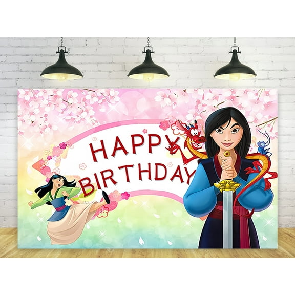 Anime Princess Birthday Anime Theme Backdrops Banner Birthday Party Decor Supplies,5.9x3.6ft