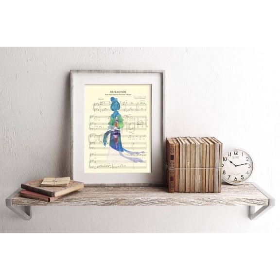 Mulan Reflection Sheet Music Art Print