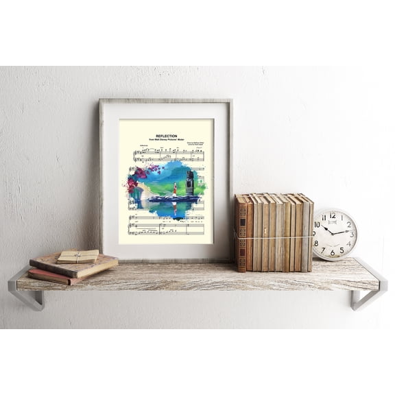 Mulan Reflection Splatter Sheet Music Art Print