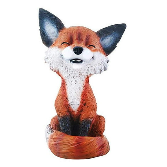 Mulandd YTC Brown and Black Smiling Fox TeeHee Themed Decorative Figurine Statue