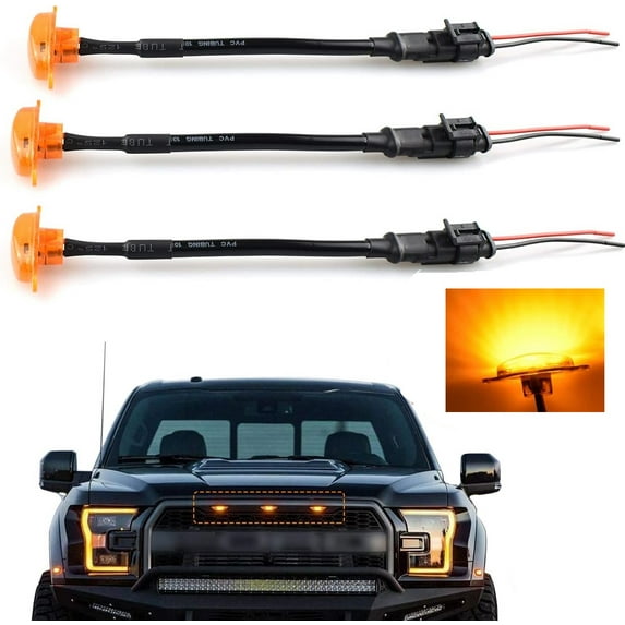 Mulanimo 3Pcs Auto Front Grille LED Lights for 2004-2019 ford F150 F250 F350 Raptor