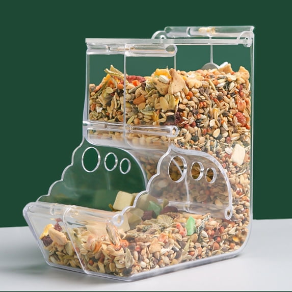 Mulanimo Pet Clear Automatic Feeder Food Dispenser Food Bowl Container for Hamster Chinchilla Rabbit Golden Bear
