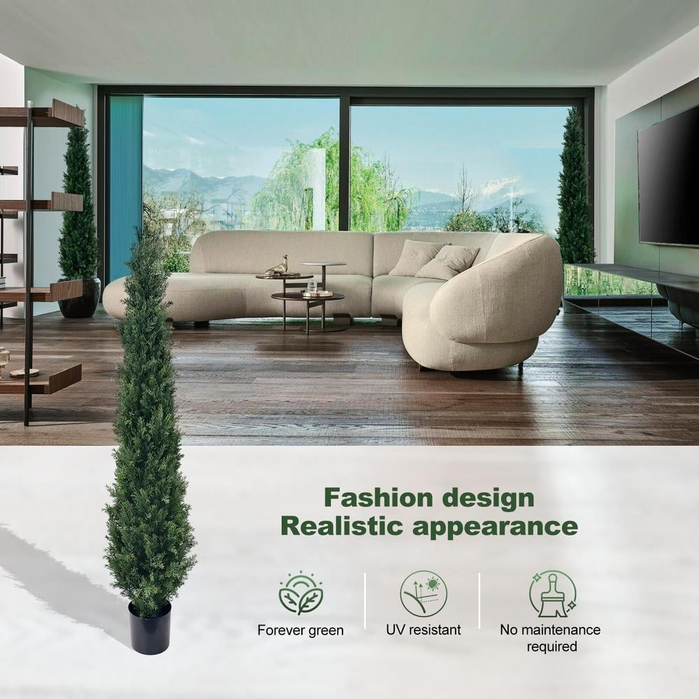 Mulaxen Artificial Tree Outdoor Cedar Pines Topiary Tree Pine Shrubs UV