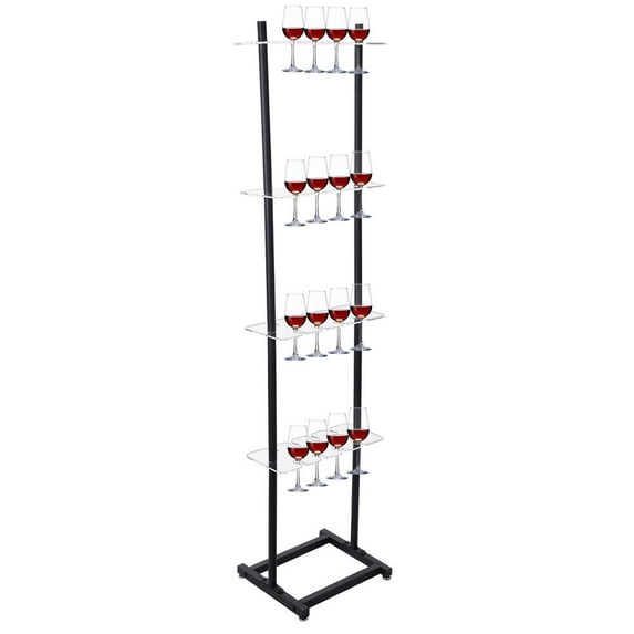 Mulaxen Champagne Wall,Champagne Wall Holder for Party,4 Tier Metal Champagne Wall Stand,32 Wine Glass Champagne Wall for Champagne Cups at Weddings, Bridal Shower Parties & Events