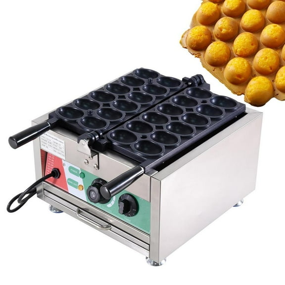 Mulaxen Commercial Waffle Maker 3000W Waffle Ball Iron Bite Maker Commercial Electric Waffle Ball Maker Bubble Skewer Muffins Baking Machine for Restaurant methodical