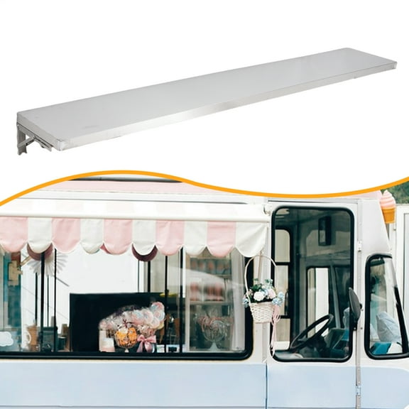 Mulaxen Concession Shelf 48L x 12W inch Stainless Steel Drop Down Folding Serving Food Shelf Stand Serving for Concession Trailer Serving Window