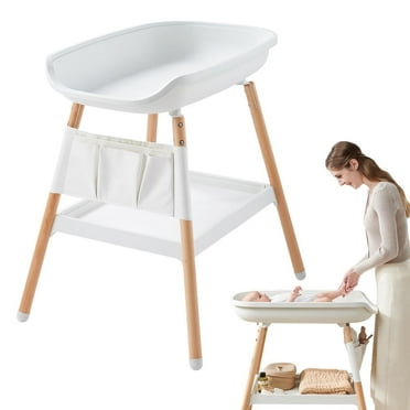 Mulaxen Diaper Table Foldable Changing Table Dresser Height Adjustable Nursery Changing Station Folding Diaper Station Nursery Organizer With Changing Pad Storage Rack enhanced