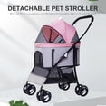 thumbnail image 1 of Mulaxen Dog Stroller, 3-in-1 Luxury Dog/Cat Stroller (Travel Carrier + Car Seat +Stroller) with Detach Carrier/Pump-Free Rubber Tires/Aluminum Frame/Reversible Handle for Medium & Small Pets, 1 of 7