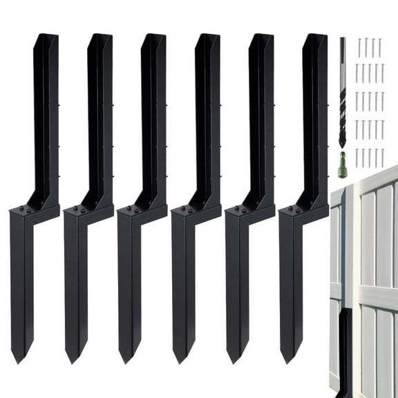 Mulaxen Fence Post Anchors Ground Stakes Steel Heavy Duty H Shaped Ground Spike for Fence Post Multifunctional Fence Post Stakes 32 Inch Long Repair Kit with Drill Head for Porch premium