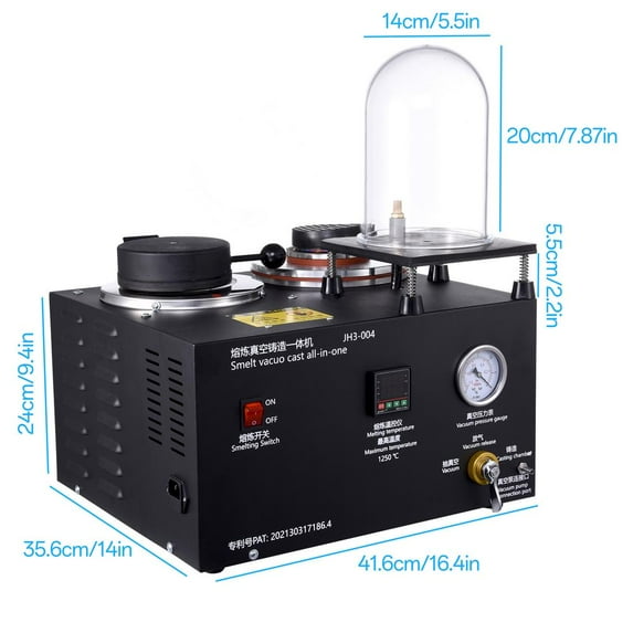 Mulaxen Jewelry Casting 2L Gold Furnace Jewelry Melting Machine High Temperature Refining Lost Wax Cast Combination Metal Jewelry Casting Tool for Jewelry Maker high grade