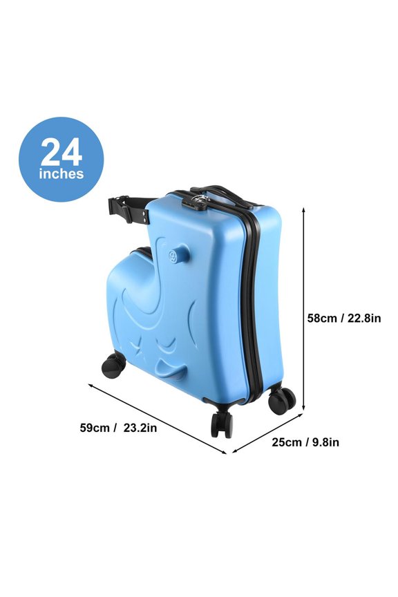 Kid Ride on Suitcase Ride-On Travel Suitcase with Wheels Riding Kids Rolling Luggage with Safety Belt for Boys Girls Airplane Travel gorgeously