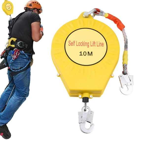 Mulaxen Safety Yoyo Fall Protection Fall Arrest Lanyard Safety Harness Lifeline Retracting Sensitive Sturdy Safety Harness Lanyard for Wind Turbines Inspection easy to use