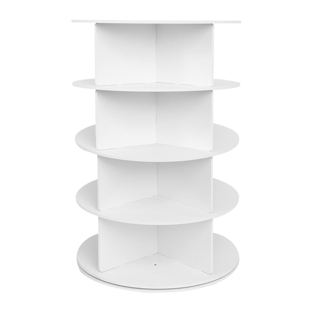Mulaxen Shoe Rotating Organizer 4-Tier Vertical Rotating Shoe Storage Shelf Shoe Organizer Tower Shoe Carousel Round Shoe Rack for Closet Entryway Corner Garage physical