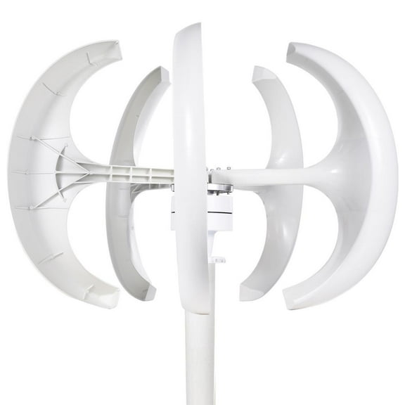 Mulaxen Vertical Axis Wind Turbine Residential Wind Turbine 5 Leaves 360-Degree Wind Direction Residential Small Wind Turbines Quiet Efficient Energy For Home Street Use workable