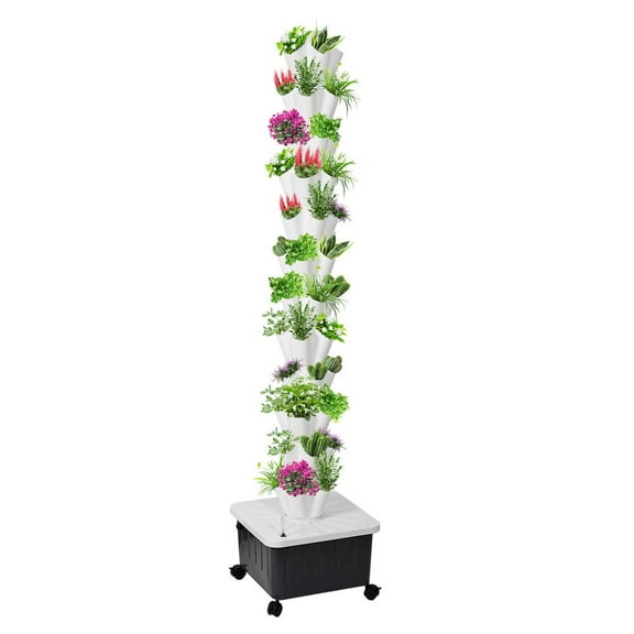 Mulaxen Vertical Hydroponic Planter 12-layer Hydroponic Tower System Standard Specifications Hydroponic Strawberries Planting Tower suitable