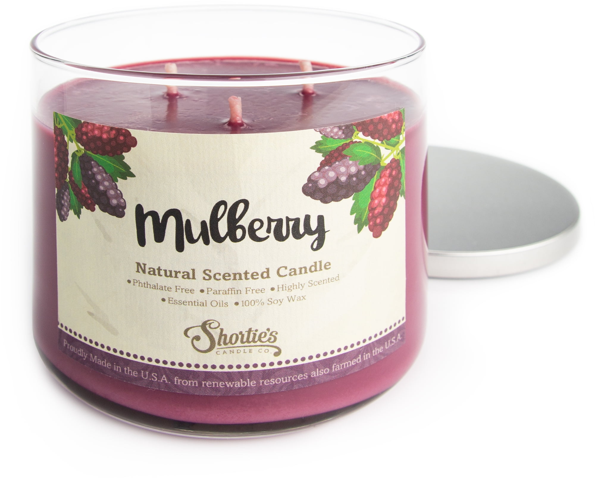 Mulberry All Natural 3 Wick Candle Made with Responsibly Sourced Soy