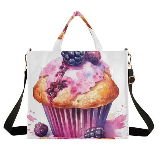 Mulberry Cake Corduroy Tote Bag Handbag Large Messenger Bag Shoulder Crossbody Zipper Bag Purse