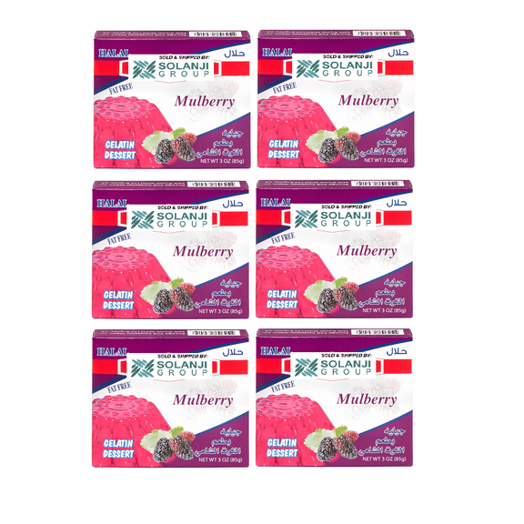 Mulberry Halal Gelatin Dessert Jell-O 3.oz each - Pack of 6 -