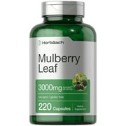 Mulberry Leaf Extract Capsules 3000mg | 220 Count | Non-GMO, Gluten Free Herbal Supplement | By Horbäach