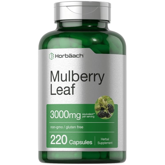 Mulberry Leaf Extract Capsules 3000mg | 220 Count | Non-GMO, Gluten Free Herbal Supplement | By Horbäach