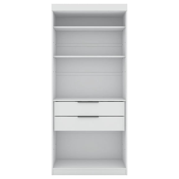 Manhattan Comfort Mulberry Wood Open Sectional Closet in White