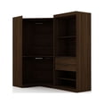 thumbnail image 1 of Mulberry Open 2 Sectional Modern Corner Wardrobe Closet with 2 Drawers- Set of 2 in Brown, 1 of 7