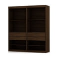 thumbnail image 1 of Mulberry Open 2 Sectional Modern Wardrobe Closet with 4 Drawers - Set of 2 in Brown, 1 of 7